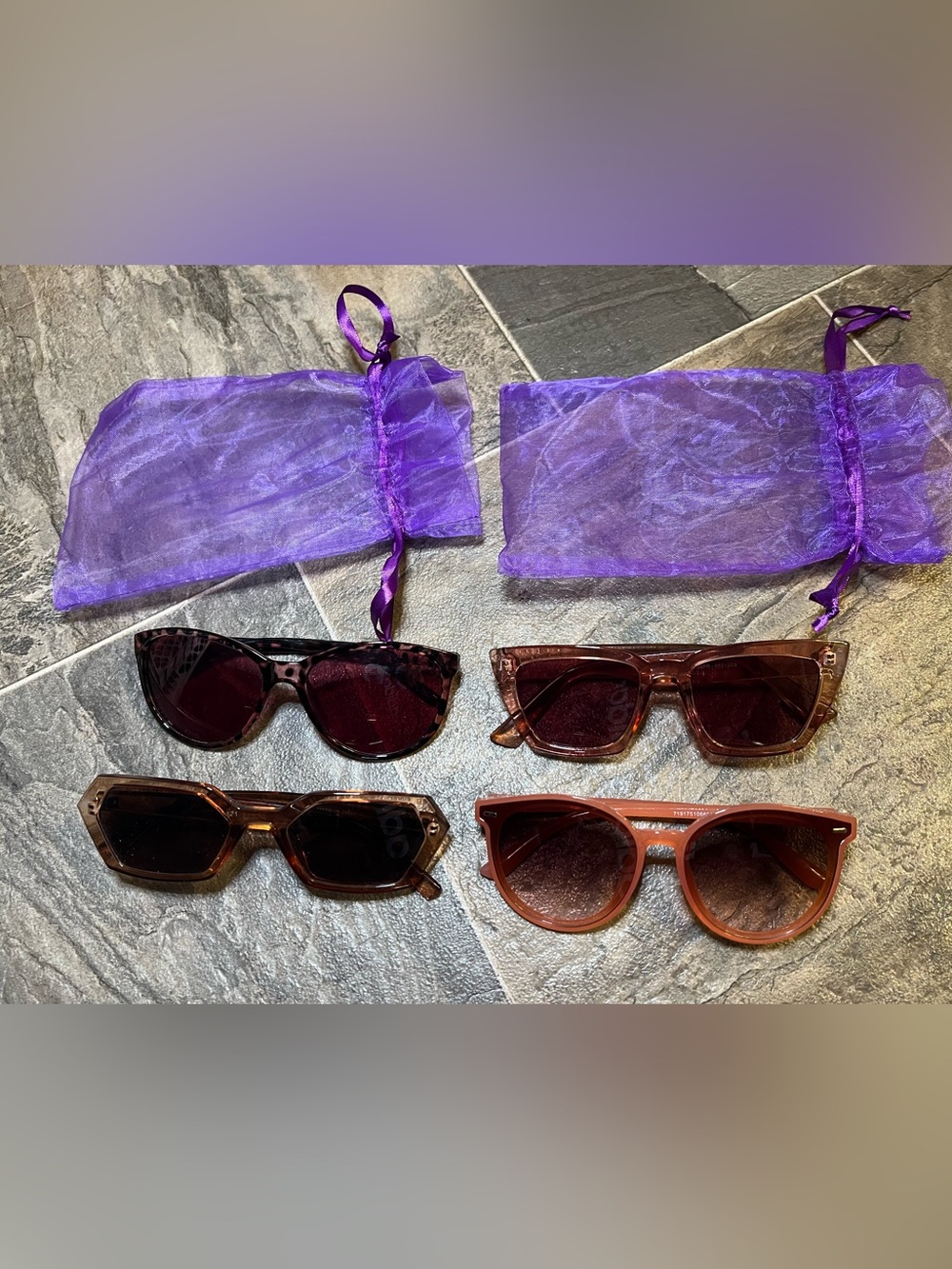SUPER CUTE lot of 4 SunGlasses, unique/pink/nude/costume/plastic sunglasses